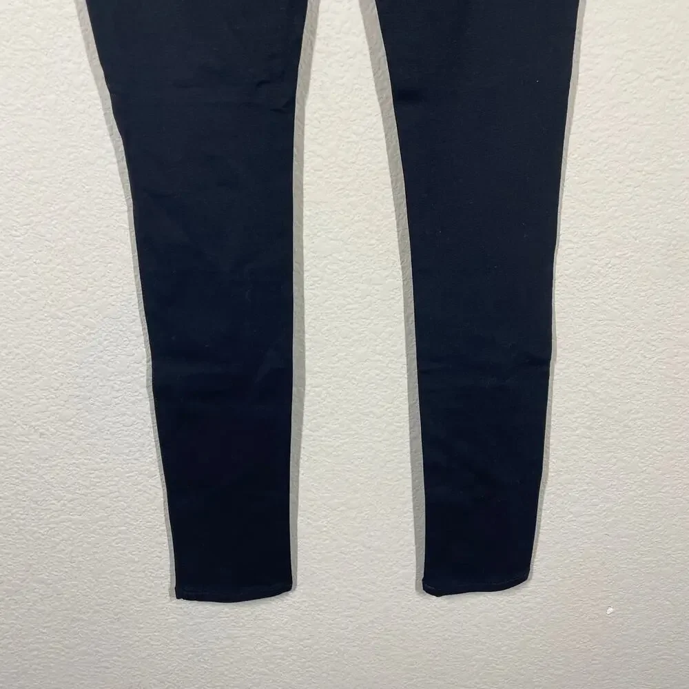 7 For All Mankind Womens 27 High Rise Skinny Pants Black Pull On Pockets Stretch - Picture 7 of 8